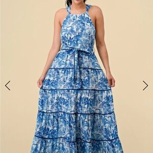 Elegant Blue and White Women's Dress NWT